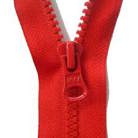 Picture of a red zip, half done up